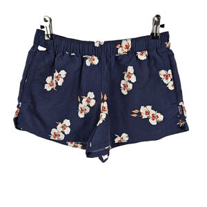 Patagonia Womens Barely Baggies Shorts 2.5" Size S Blue Floral 57043 Nylon